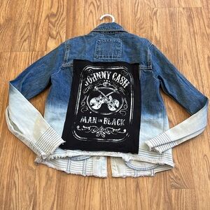 A&F Johnny Cash Jean Jacket Denim Jacket upcycled size 10